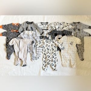 Gerber & Cat & Jack Baby Two-Way-Zip Footed Pajamas
